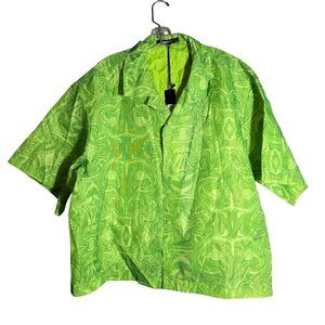 Bright Green Nova Men XXL Button-Up Short Sleeve Shirt